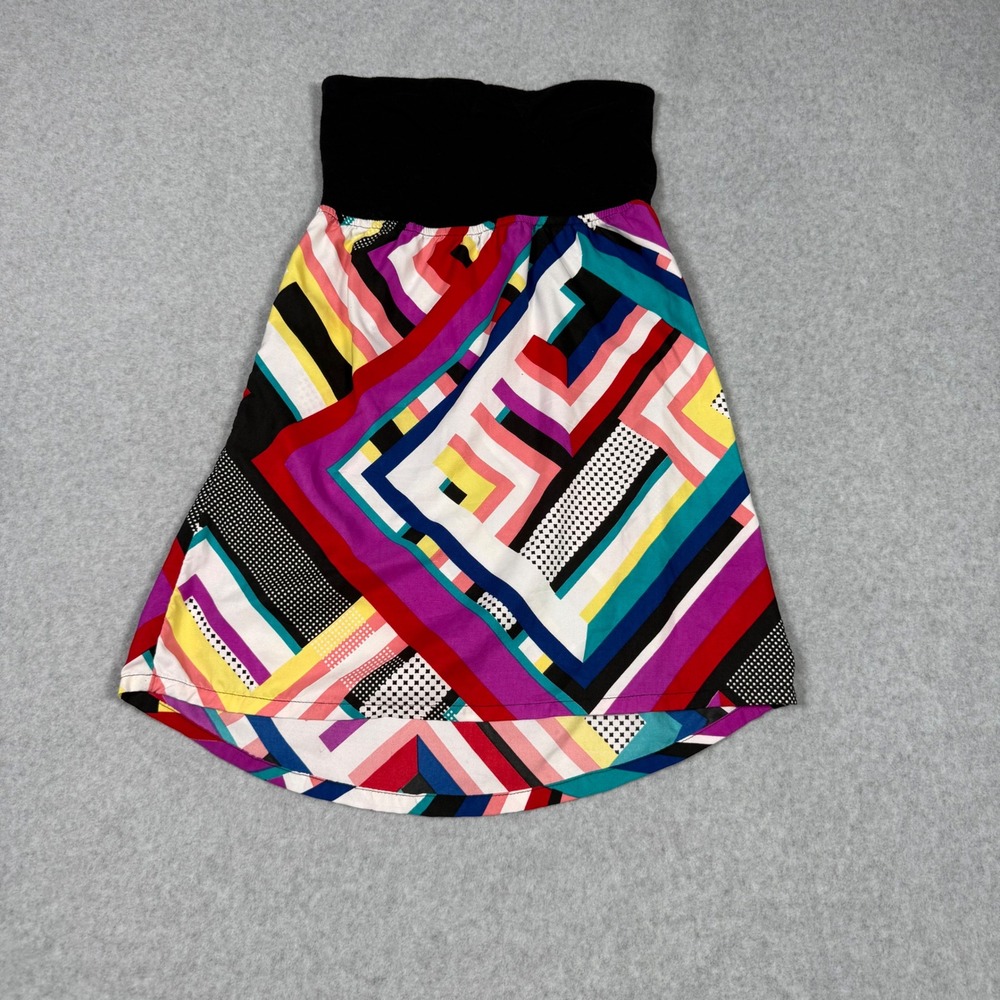 Roxy Womens Babydoll Tupe Top Geometric Abstract Print Multi Color Small Y2K